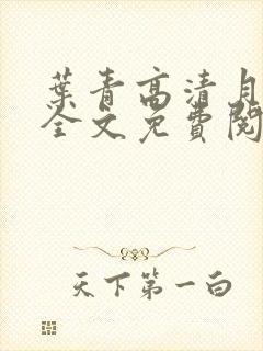 叶青高清月小说全文免费阅读笔趣阁封面