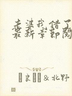 老婆我错了小说最新章节阅读全文