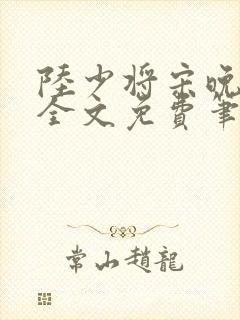 陆少将宋晚盈盈全文免费笔趣阁