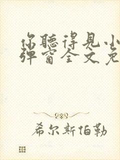 你听得见小说无弹窗全文免费阅读