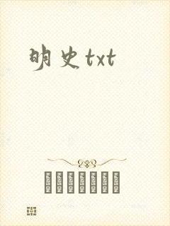 明史txt封面