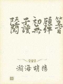 陆子初顾笙免费阅读无弹窗笔趣阁