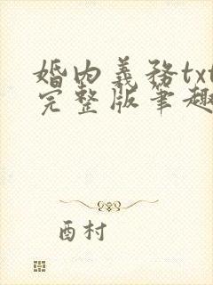 婚内义务txt完整版笔趣阁