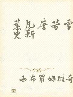 叶凡唐若雪章节更新封面