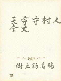 天命守村人阅读全文