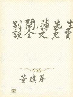 别闹,薄先生小说全文免费阅读