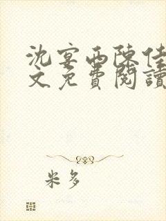 沈宴西陈佳一全文免费阅读最新章节封面