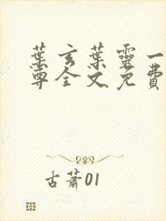 叶玄叶灵一剑独尊全文免费封面