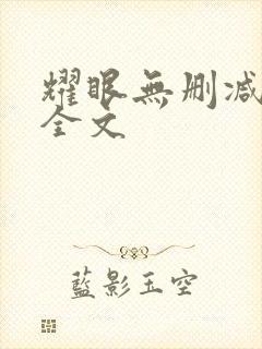 耀眼无删减阅读全文封面