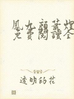 凤九颜萧煜小说免费阅读全文无弹窗封面