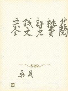 宋钱许桃花小说全文免费阅读