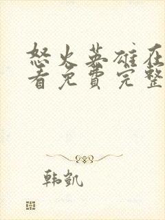 怒火英雄在线观看免费完整版高清