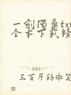 一剑独尊txt全本下载精校版