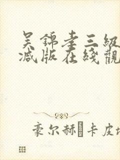 吴锦孝三级无删减版在线观看