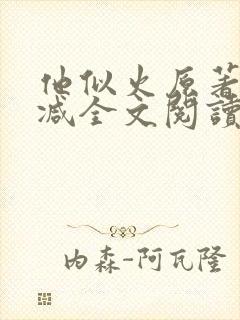 他似火原著无删减全文阅读