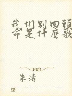 我们别回头问宿命是什么歌
