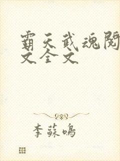 霸天武魂阅读全文全文封面