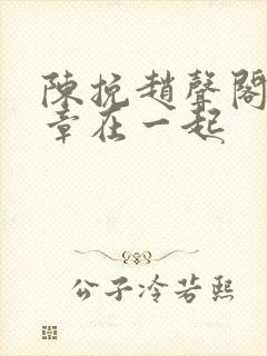 陈挽赵声阁第几章在一起封面