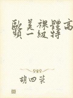 欧美裸体高清视频一级特