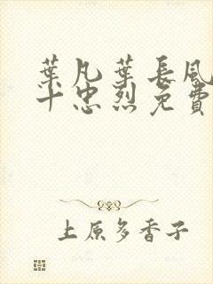 叶凡叶长风一门十忠烈免费全文