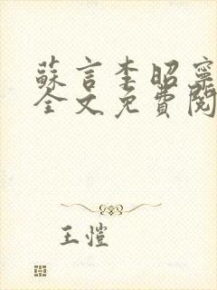 苏言李昭宁小说全文免费阅读封面