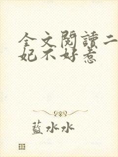全文阅读二嫁王妃不好惹