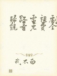 归路电视剧在线观看免费全集封面