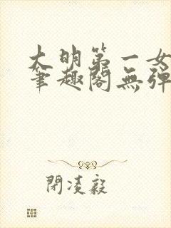 大明第一女首辅笔趣阁无弹窗