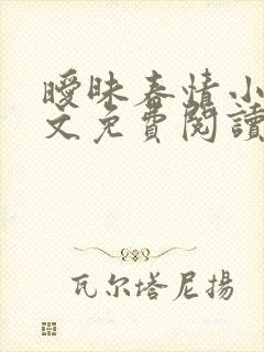 暧昧春情小说全文免费阅读无弹窗