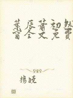 叶辰萧初然无弹窗全文免费阅读封面