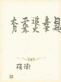 太子追妻日常九月篝火笔趣阁