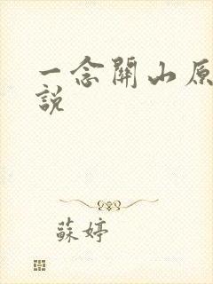 一念关山原著小说封面