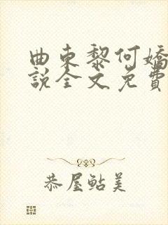 曲东黎何娇娇小说全文免费阅读