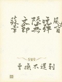 苏文陆晚风最新章节无弹窗笔趣阁