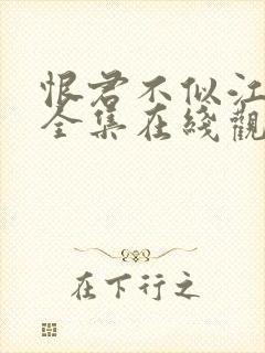 恨君不似江楼月全集在线观看