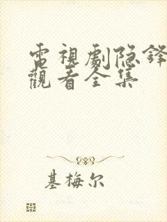 电视剧隐锋免费观看全集