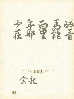 少年白马醉春风在哪里能看封面