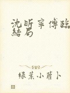 沈昕宁傅临遇大结局