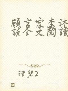 顾言宸李沐歌小说全文阅读封面