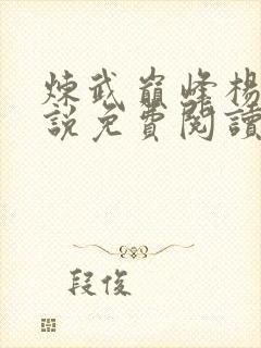 炼武巅峰杨开小说免费阅读