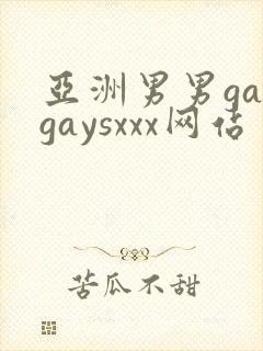 亚洲男男gaygaysxxx网站
