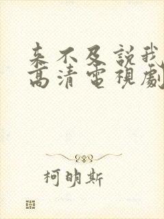 来不及说我爱你高清电视剧在线观看