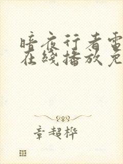 暗夜行者电视剧在线播放免费高清