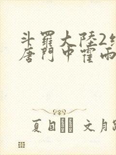 斗罗大陆2绝世唐门中霍雨浩