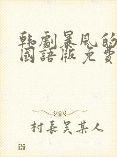 韩剧暴风的恋人国语版免费观看