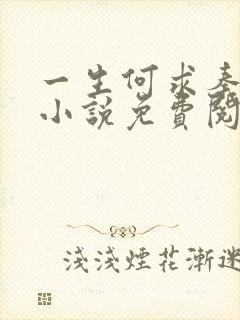 一生何求秦菲雪小说免费阅读