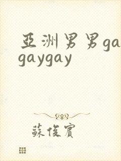 亚洲男男gaygaygay