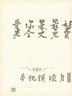 爱你是最好的时光全文免费阅读