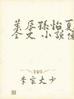 叶辰孙怡夏若雪全文 小说亿软