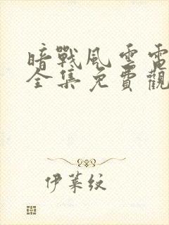 暗战风云电视剧全集免费观看高清